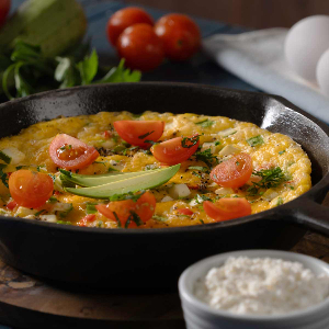 Omelette de calabaza con requesón