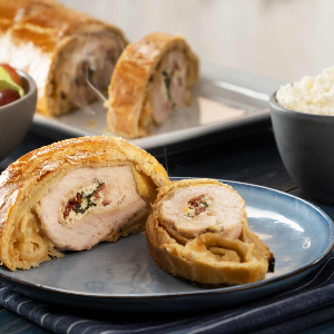 Pavo relleno con espinacas y requesón a la Wellington
